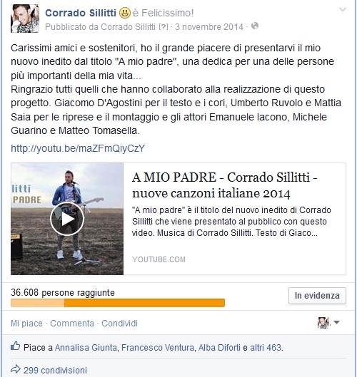 Online il nuovo singolo "A mio padre" Online il nuovo singolo "A mio padre"